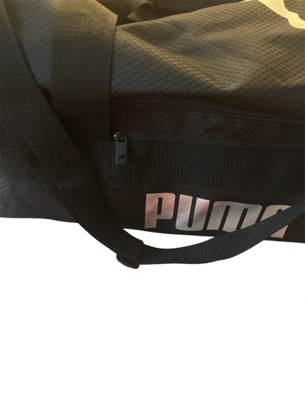NWT Puma Demand Black Men's Sport Duffel Bag with Silver Logo